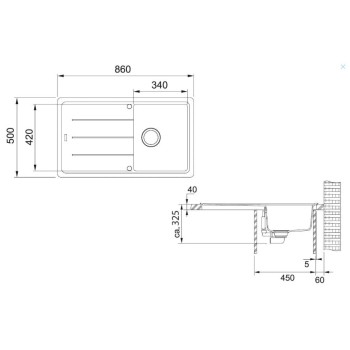Virtuves izlietne Franke Basis Fragranīta BFG 611-86, 86x50 cm, balta-ledus 114.0494.912