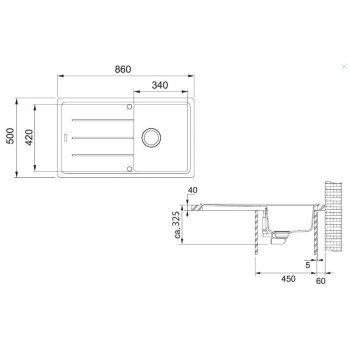 Virtuves izlietne Franke Basis Fragranīta BFG 611-86, 86x50 cm, kašmirs 114.0494.911