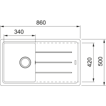 Virtuves izlietne Franke Basis Fragranīta BFG 611-86, 86x50 cm, matēti melna 114.0661.512