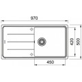 Virtuves izlietne Franke Basis Fragranīta BFG 611, 97x50 cm, kašmirs 114.0494.758