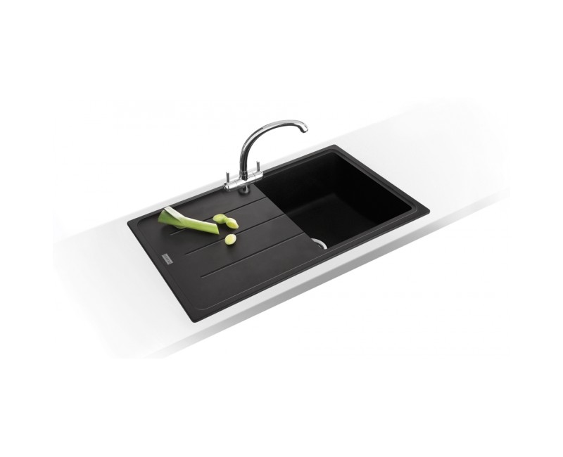 Virtuves izlietne Franke Basis Fragranīta BFG 611, 97x50 cm, matēti melna 114.0661.511