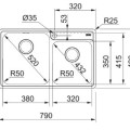 Virtuves izlietne Franke Bell BCX 220-38-32, 79x48 cm, nerūsējošais tērauds 127.0738.579