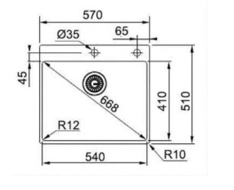 Virtuves izlietne Franke Box BXX 210/610-54 TL, 57x51 cm, nerūsējošais tērauds 127.0369.295