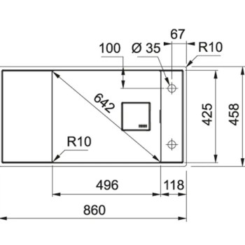 Virtuves izlietne Franke Fresno Fragranīta FSG 211/111, 86x46 cm, matēti melna 135.0652.557