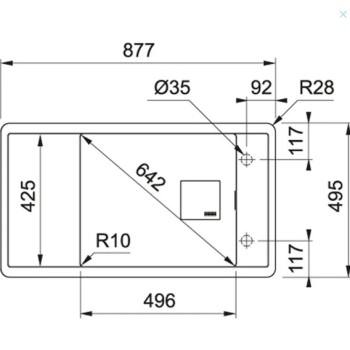 Virtuves izlietne Franke Fresno FragranītaFSG 611-88, 88x50 cm, matēti melna 114.0651.012