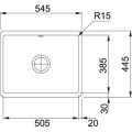 Virtuves izlietne Franke Kubus Keramikas KBK 110-50, 55x45 mm, matēta antracīta krāsā 126.0380.350