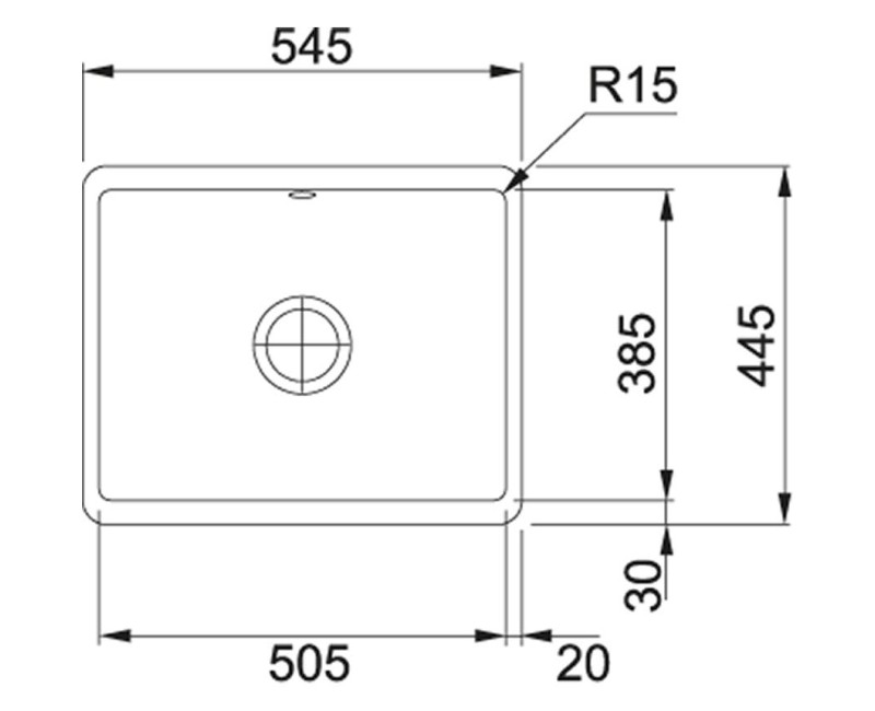 Virtuves izlietne Franke Kubus Keramikas KBK 110-50, 55x45 mm, matēta antracīta krāsā 126.0380.350