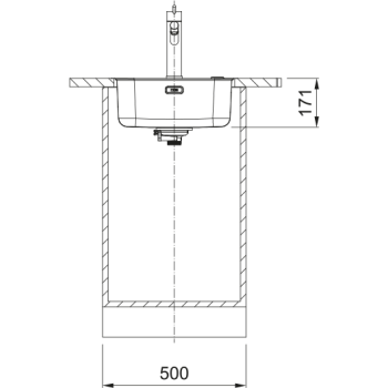 Virtuves izlietne Franke Smart SRX 210/610-40, 44x44 cm, nerūsējošais tērauds 127.0698.242