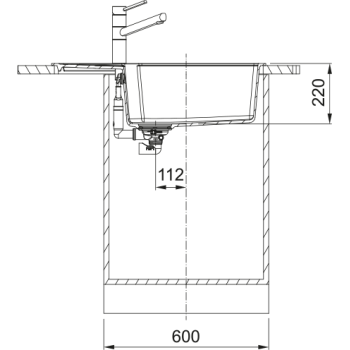 Virtuves izlietne Franke Urban Fragranīta UBG 611-78 BB, 78x50 cm, pelēks akmens 114.0700.108