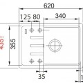 Virtuves komplekts Franke G118, fragranīta izlietne BSG 611-6 + jaucējkrāns FC 9547.071, onikss 114.0440.846