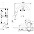 Virtuves komplekts Franke G256O, fragranīta izlietne MRG 611-62 un jaucējkrāns FS 3229.031, onikss/hroms 114.0700.712