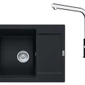 Virtuves komplekts Franke G257O, fragranīta izlietne MRG 611-62 un jaucējkrāns FS 3230.031, onikss/hroms 114.0700.715