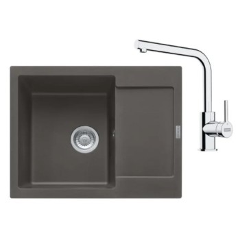 Virtuves komplekts Franke G257ŠB, fragranīta izlietne MRG 611-62 un jaucējkrāns FS 3230.031, šīfera pelēka/hroms 114.0720.184