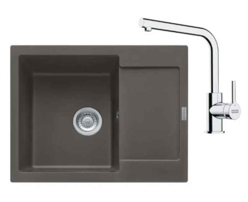 Virtuves komplekts Franke G257ŠB, fragranīta izlietne MRG 611-62 un jaucējkrāns FS 3230.031, šīfera pelēka/hroms 114.0720.184