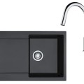 Virtuves komplekts Franke G258O, fragranīta izlietne MRG 611 un jaucējkrāns FS 3229.031, onikss/hroms 114.0700.718