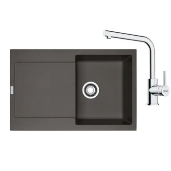 Virtuves komplekts Franke G259ŠB, fragranīta izlietne MRG 611 un jaucējkrāns FS 3230.031, šīfera pelēka/hroms 114.0720.186