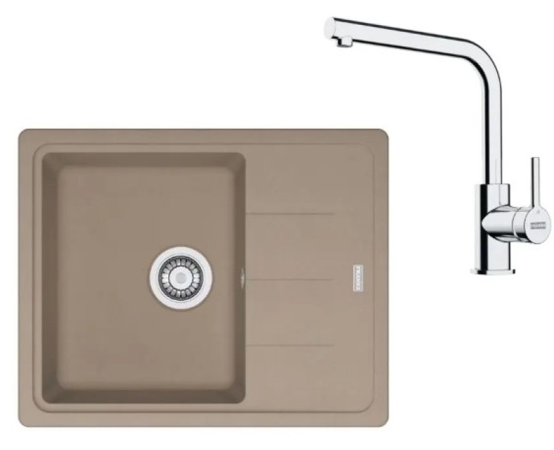 Virtuves komplekts Franke G262KA, fragranīta izlietne BFG 611-62 un jaucējkrāns FS 3230.031, kašmirs/hroms 114.0700.729