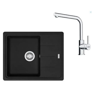 Virtuves komplekts Franke G262MČ, fragranīta izlietne BFG 611-62 un jaucējkrāns FS 3230.031, matēti melna/hromēta 114.0700.730