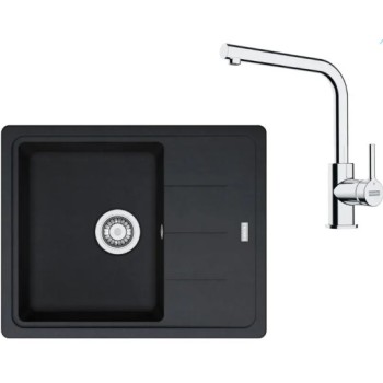 Virtuves komplekts Franke G262O, fragranīta izlietne BFG 611-62 un jaucējkrāns FS 3230.031, onikss/hroms 114.0700.731
