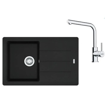 Virtuves komplekts Franke G263MČ, fragranīta izlietne BFG 611-78 un jaucējkrāns FS 3230.031, matēti melna/hromēta 114.0700.735
