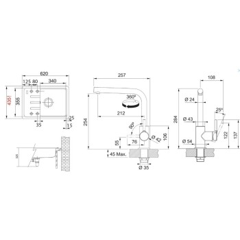 Virtuves komplekts Franke G266MČ, fragranīta izlietne BSG 611-62 un jaucējkrāns FS 3230.031, matēti melna/hromēta 114.0700.748