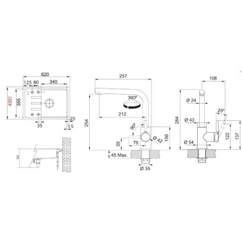 Virtuves komplekts Franke G266SA, fragranīta izlietne BSG 611-62 un jaucējkrāns FS 3230.031, sahāra/hroms 114.0700.750