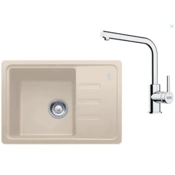 Virtuves komplekts Franke G266SA, fragranīta izlietne BSG 611-62 un jaucējkrāns FS 3230.031, sahāra/hroms 114.0700.750