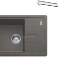 Virtuves komplekts Franke G266ŠK, fragranīta izlietne BSG 611-62 un jaucējkrāns FS 3230.031, pelēks akmens/hroms 114.0700.751