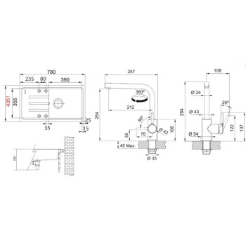 Virtuves komplekts Franke G268SA, fragranīta izlietne BSG 611-78/39 un jaucējkrāns FS 3230.031, sahāra/hroms 114.0700.760