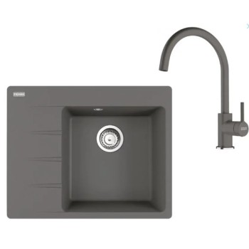 Virtuves komplekts Franke G269ŠK, fragranīta izlietne CNG 611-62 TL/7 un jaucējkrāns FC 6018.084, pelēks akmens 114.0700.668