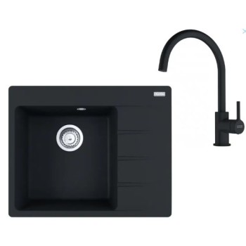 Virtuves komplekts Franke G270MČ, fragranīta izlietne CNG 611-62 TL/2 un jaucējkrāns FC 6018.901, matēti melns 114.0700.670