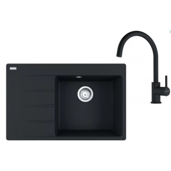 Virtuves komplekts Franke G271MČ, fragranīta izlietne CNG 611-78 TL/7 un jaucējkrāns FC 6018.901, matēti melns 114.0700.774