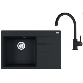 Virtuves komplekts Franke G272MČ, fragranīta izlietne CNG 611-78 TL/2 un jaucējkrāns FC 6018.901, matēti melns 114.0700.778
