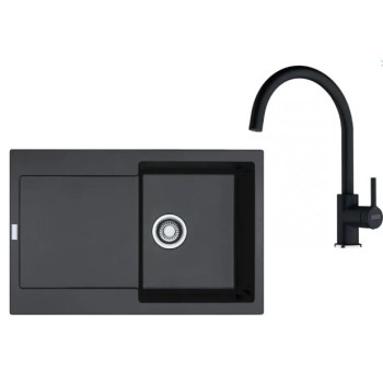 Virtuves komplekts Franke G276O, fragranīta izlietne MRG 611 un jaucējkrāns FC 6018.071, onikss 114.0700.795