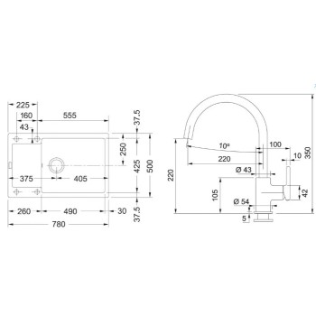 Virtuves komplekts Franke G277O, fragranīta izlietne MRG 611-78 BB un jaucējkrāns FC 6018.071, onikss 114.0700.798