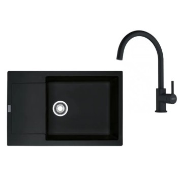 Virtuves komplekts Franke G277O, fragranīta izlietne MRG 611-78 BB un jaucējkrāns FC 6018.071, onikss 114.0700.798