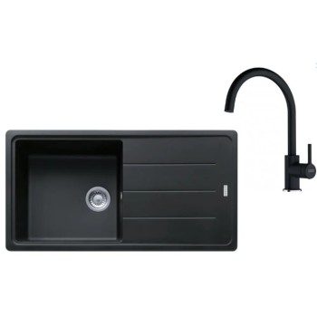 Virtuves komplekts Franke G280O, fragranīta izlietne BFG 611 un jaucējkrāns FC 6018.071, onikss 114.0700.812