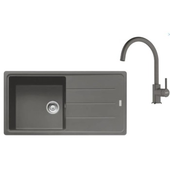 Virtuves komplekts Franke G280ŠK, fragranīta izlietne BFG 611 un jaucējkrāns FC 6018.084, pelēks akmens 114.0700.814