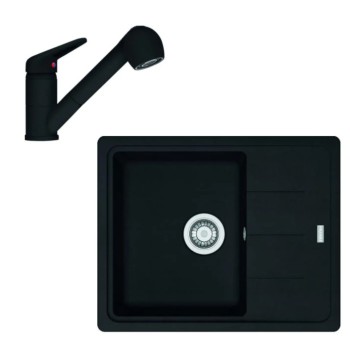 Virtuves komplekts Franke G55, fragranīta izlietne BFG 611-62 un jaucējkrāns FC 9547.901, matēti melns 114.0675.661