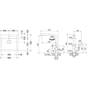 Virtuves komplekts Franke T114BE, tectonite izlietne SID 610 un jaucējkrāns FS 3230.031, bēšs/hroms 143.0687.389
