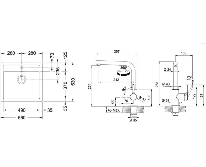 Virtuves komplekts Franke T114BE, tectonite izlietne SID 610 un jaucējkrāns FS 3230.031, bēšs/hroms 143.0687.389