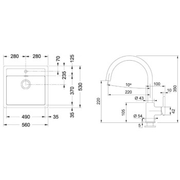 Virtuves komplekts Franke T122Č, tectonite izlietne SID 610 un jaucējkrāns FC 6018.901, melns/matēti melns 143.0687.310