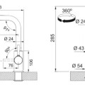 Virtuves maisītājs Franke Lina FS 3235.085, ar izvelkamu snīpi, smilšu krāsā 115.0728.489