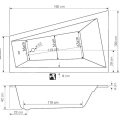 Ванна Aqualine METUJE, 160x100x42 см, акриловая, левая, белая G2610