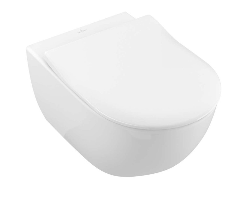 Tualetes poda komplekts Geberit Duofix rāmis ar Villeroy & Boch podu, SoftClose vāku, ar Matētu/Hromētu pogu Sigma30 pogu