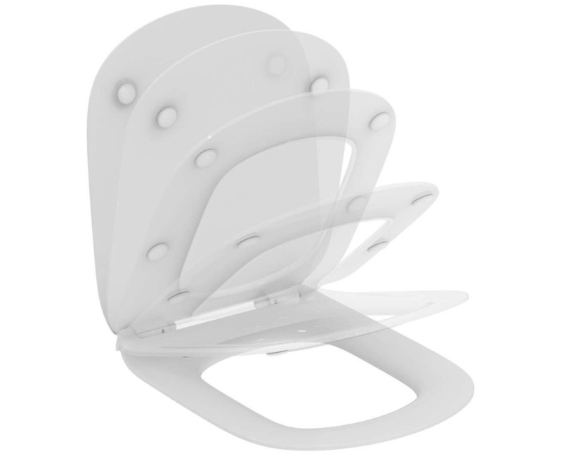 Tualetes poda komplekts Geberit Duofix rāmis ar Ideal Standard Tesi Aquablade Rimless podu ar SoftClose Vāku, Sigma01 Balta poga