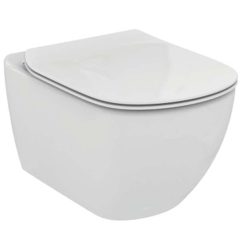Tualetes poda komplekts Geberit Duofix rāmis ar Ideal Standard Tesi Aquablade Rimless podu ar SoftClose Vāku, Sigma01 Hromēta poga