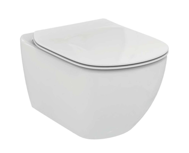 Tualetes poda komplekts Geberit Duofix rāmis ar Ideal Standard Tesi Aquablade Rimless podu ar SoftClose Vāku, Sigma01 Balta poga