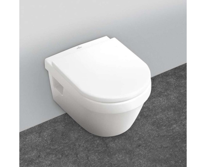 Tualetes poda komplekts Geberit Duofix  rāmis ar Villeroy & Boch Rimless podu ar SoftClose Vāku, Sigma01 Balta poga