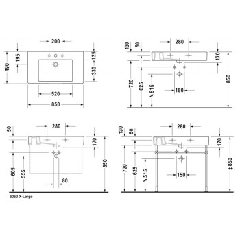 Vannas istabas izlietne Duravit Vero WonderGliss 85x49cm, Balta